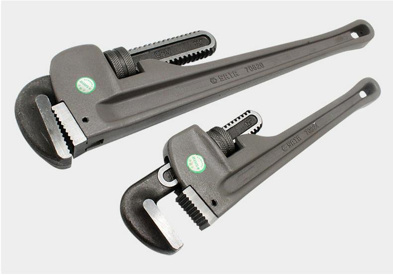 SATA Aluminum Alloy Pipe Wrench, 10" - 48", Water Pipe Wrench, Model 70823-70829