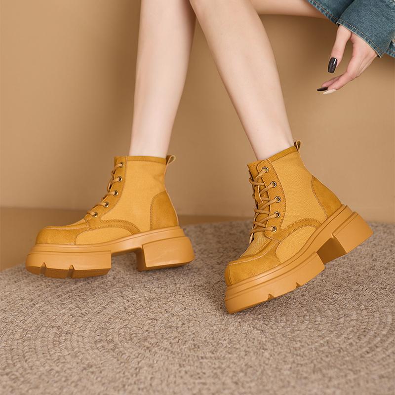 Women's Ankle Boots and Short Boots Lace-up Breathable Casual Women Boots  Motorcycle Boots Female for Spring and Autumn