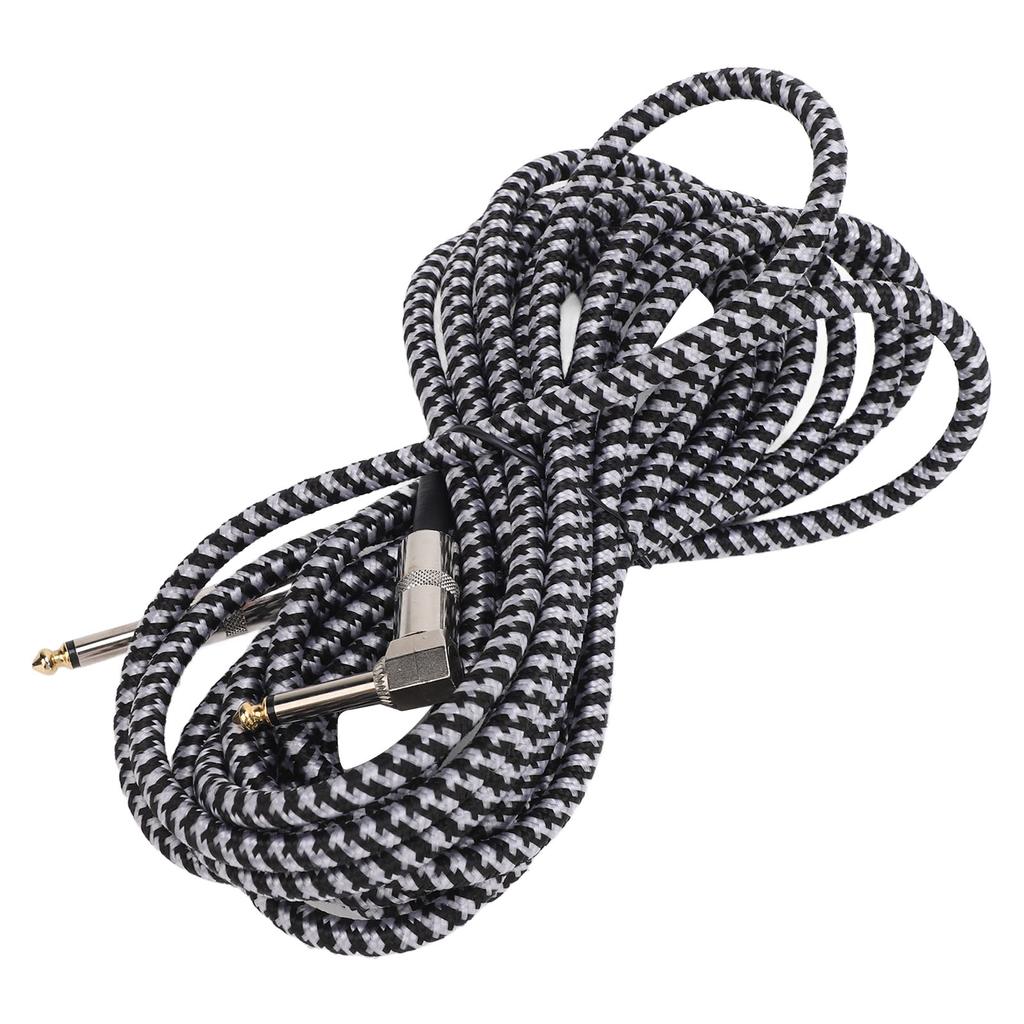 Guitar Connection Cable 6.35mm Interface Electric Instrument Woven Cord for Bass Microphone Speaker Amplifier Mixer