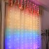 New 1.5 * 2M LED Rainbow Curtain Light USB Eight Function Mode Fairy Lights String Christmas Wedding Party Indoor Outdoor Decoration LS