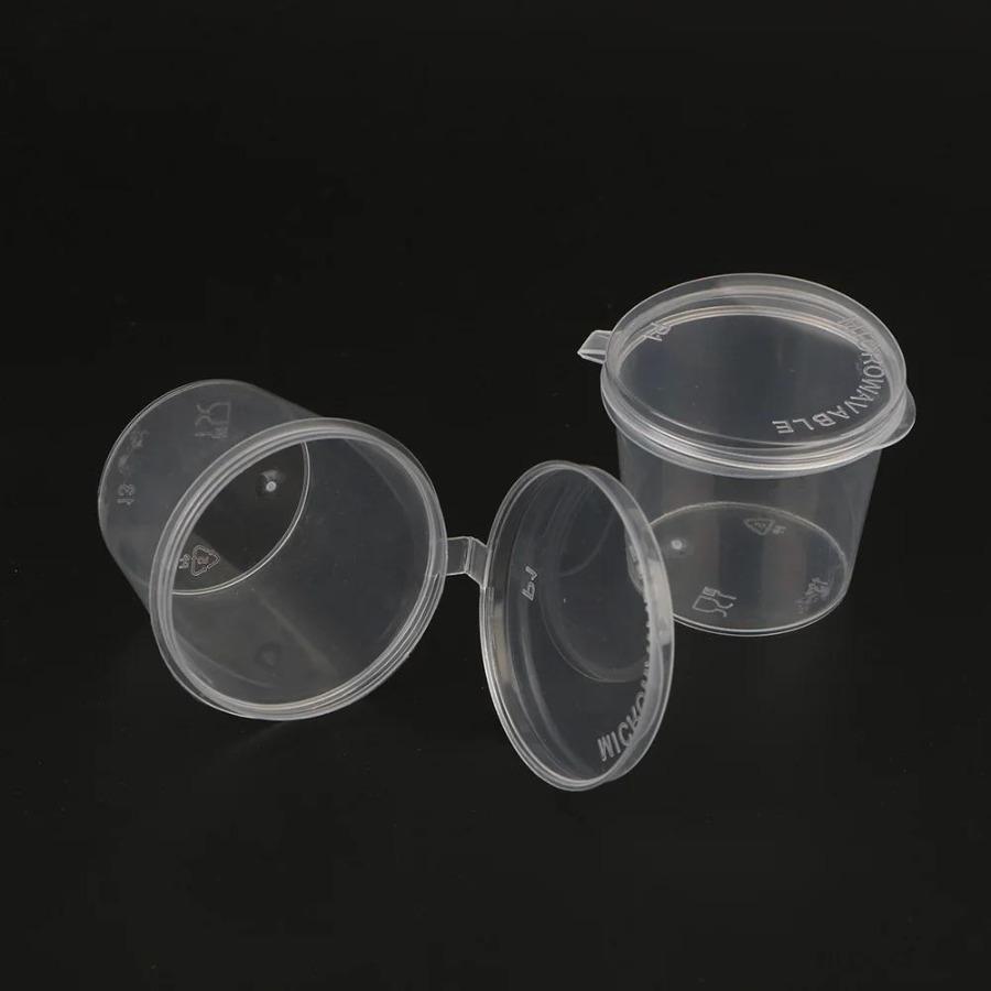 50 Daily-Use Food Storage Containers with Lids, Transparent Plastic Small Sauce Containers, Suitable for Picnics and Casual Gatherings