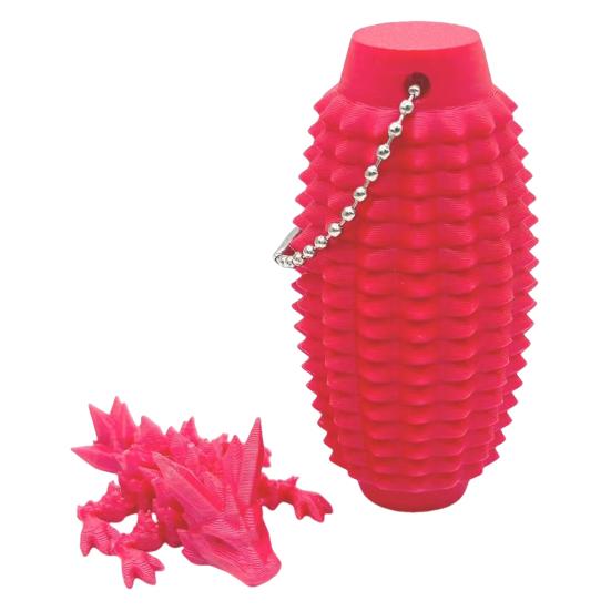 Spiky Grippie Stim Fidget Toy with Articulated Dragon Hand Massager Keychain Stress Relief Pain Stimming Tool Portable Bumpy Roller Sensory Toy
