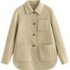 INMAN Women's Alpaca Blend Double-faced Wool Shirt Jacket