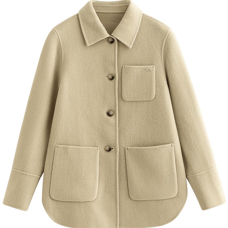INMAN Women's Alpaca Blend Double-faced Wool Shirt Jacket