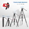 NEEWER Basic 187cm Video Tripod with Video High Camera Tripod with Dynamic Suitable for Maximum Load TP37 Head, Metal, Durability, Damping/Mid-Level