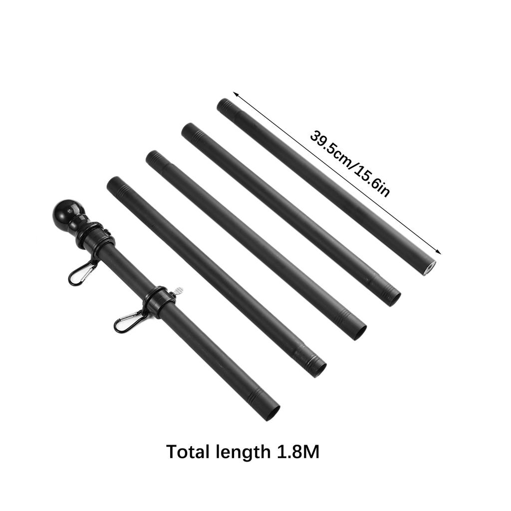 6ft Flag Pole Versatile Rustproof Detachable Flags Bracket for Houses and Garages Front Porches Meeting Halls