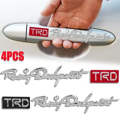 Araba Kapı Kolu Sticker 3D Stereo Yarış Geliştirme TRD Desen Kendinden Yapışkanlı Çıkartma Araba Görünümü Değişikliği Dekorasyon Aksesuarı