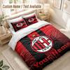 Custom Name Bedding Set 3 PiecesAC Milan Print Duvet Cover + 2 Pillowcases Soft Bed Decor