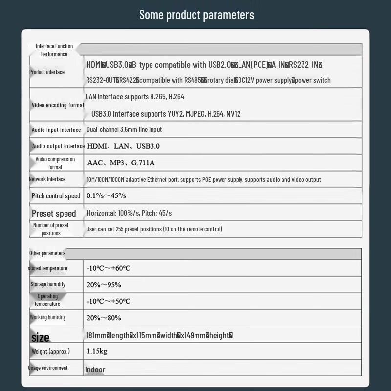 TCHD Video 420K Live Streaming PTZ Camera