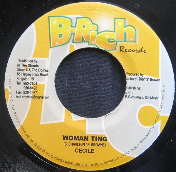 

7inch Record CE CILE / MONSTER TWINS - Woman Ting / Gal Dem Wah Wi NONE B-Rich Records 2005 Jamaica Reggae, Ska & Dub Used