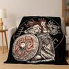 Guerrero VikingoSímbolo Valknut Nórdico Valhalla Manta de Franela Suave Cálida Manta de Sofá para Dormitorio Sala de Estar Cama Viaje Camping