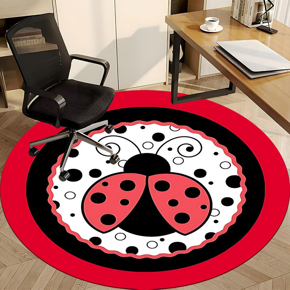 1pc Ladybug, Insect Chair Carpet for Office, Non slip, Soft and Durable Office Rug for Interior Decoration