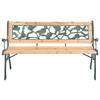Banc de jardin à motif rose - Bois - 122 x 51 x 73 cm