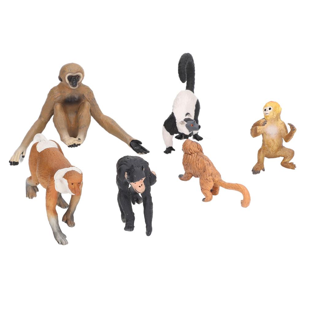 6Pcs Monkey Models Playset Safe Simple Styling Simulation Kids Educational Toy Set for Kids