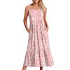Women's Long Beach Casual Elegant Spaghetti Strap Maxi Dress Stitching Low-key Flowing Bohemian Dress