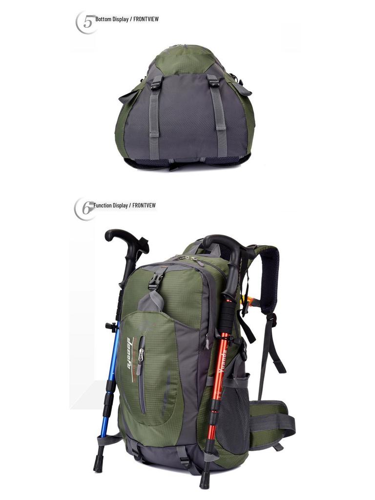 Unisex 40L Water-Repellent Hiking Backpack for Travel and Mountaineering