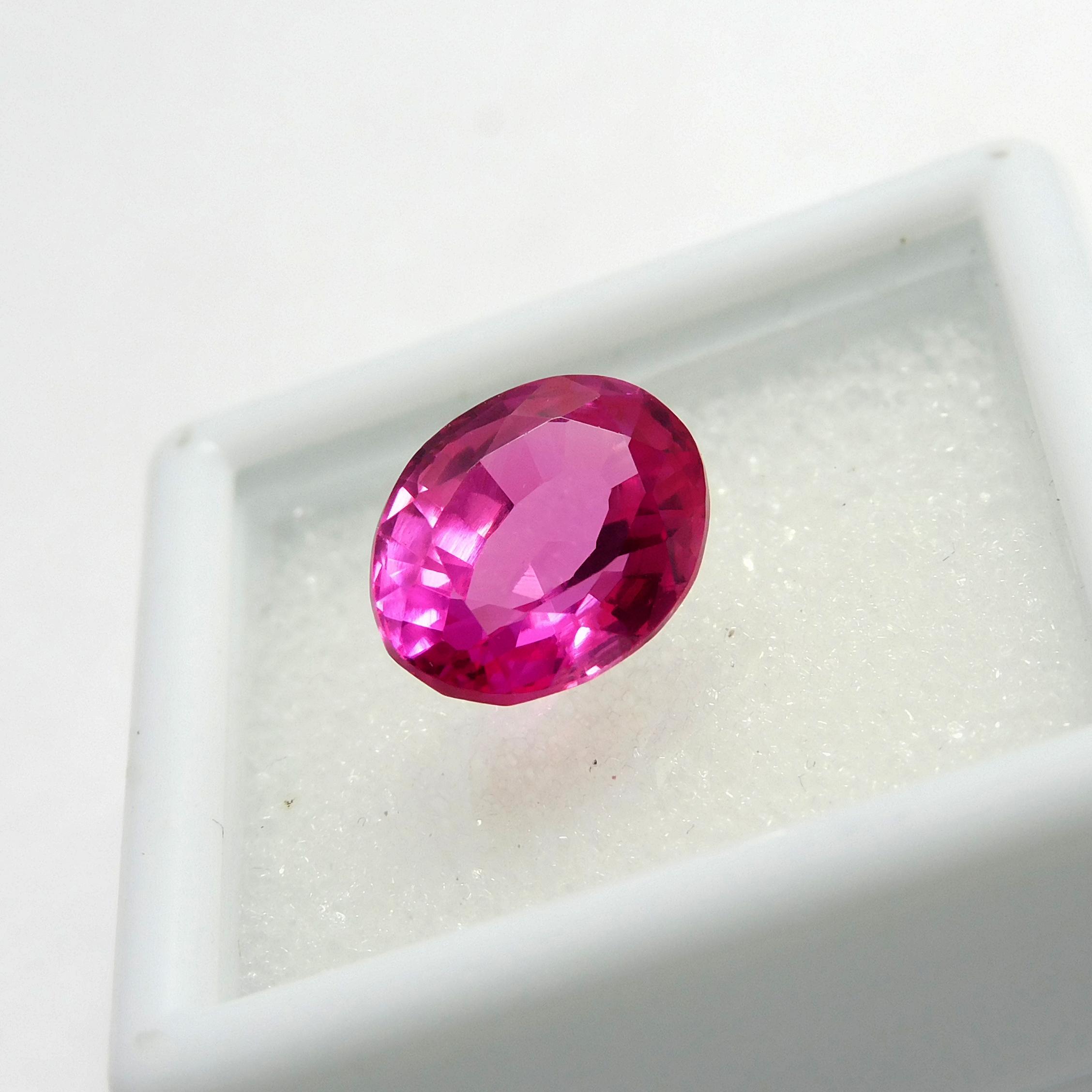 

Beautiful CERTIFIED 3.45 Ct Oval Cut Pink Ruby Natural Loose Gemstone Ring Size P-4750-Ra 9.9 mm approx рожевий