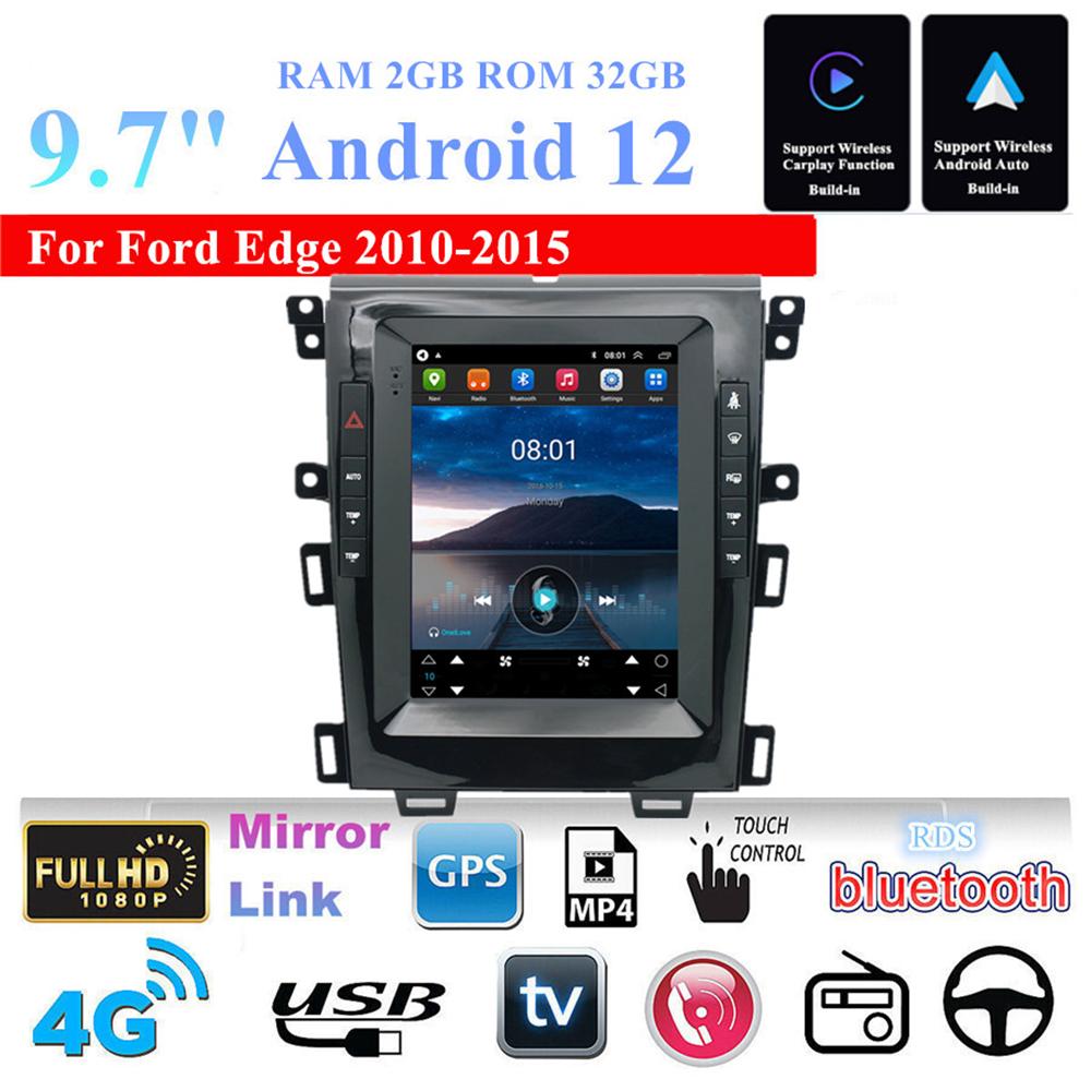 For 2010-15 Ford Edge Carplay Android Auto WiFi Stereo Radio GPS Navigation 9.7"