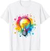 Vibrant Colorful Lightbulb Shirt Electrician Cute Light Bulb T-Shirt