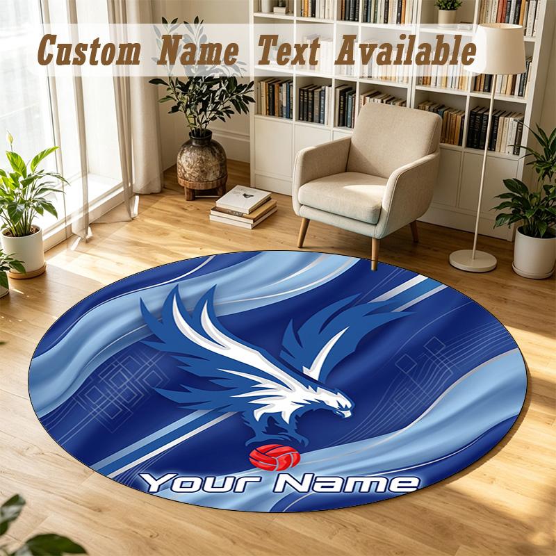 Round Rug Custom NameCrystal Palace Pattern Non Slip Carpet Home Floor Decor