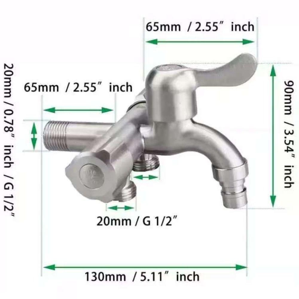 One In Three Out Stainless Steel Faucet with Tape Angle Valve Faucet  Domestic Use