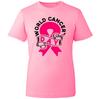 World Cancer Day Awareness T-Shirt, Pink Ribbon Support Fight Cancer Unisex Tee