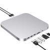 Mac Mini Docking Station Silver 8in1 TypeC Inch SSD HDD TypeA TypeC SD Mini M2 Pro 2023 Mac Mini M2 Mac Mini M1 MC25Pro hub/M.2, 2.5 USB3.0 USB3.1