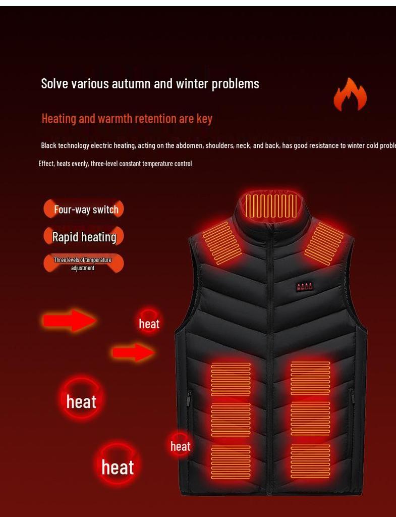 Seventeen-Zone USB Electric Heating Vest for Winter Warmth