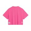 Li Ning Sport Lifestyle Series Label French Letter Print Short Loose Short Sleeve Drop Shoulder T-Shirt Women Tops Bright-Pink ATST810-2