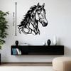 Art Mural Métallique Tête de Cheval Rotative, Décor de Ferme Rustique & Crochet Cadeau
