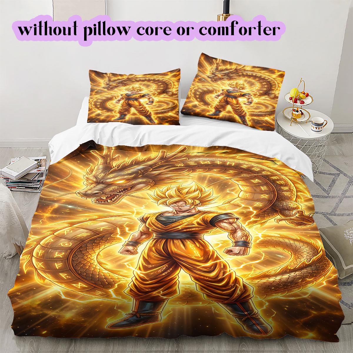 Dragonball Cartoon characters 3pcs Bedding Set Duvet Cover Cartoon Print Children s Gift Various Sizes Extra Large Home 135x200cm