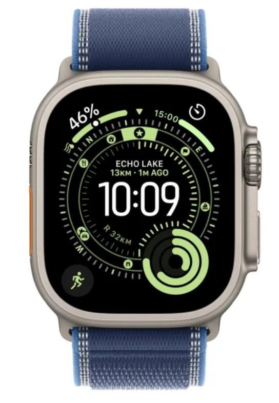 Watch Ultra 3 GPS + Cellular 49mm Natural Titanium Case with Blue/Bright Blue Trail Loop - S/M