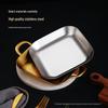 Tiefe quadratische Edelstahl-Grillpfanne - Flacher Snack-Tablett