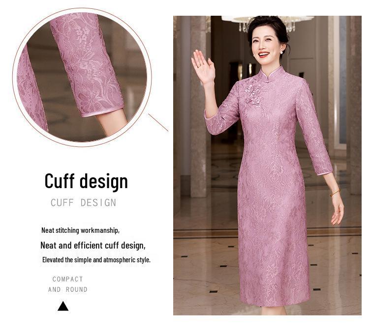 Elegant Pink Plus Size Chinese Style Short Sleeve Wedding Dress for Mothers & Mothers-in-Law - Autumn 2025 Collection