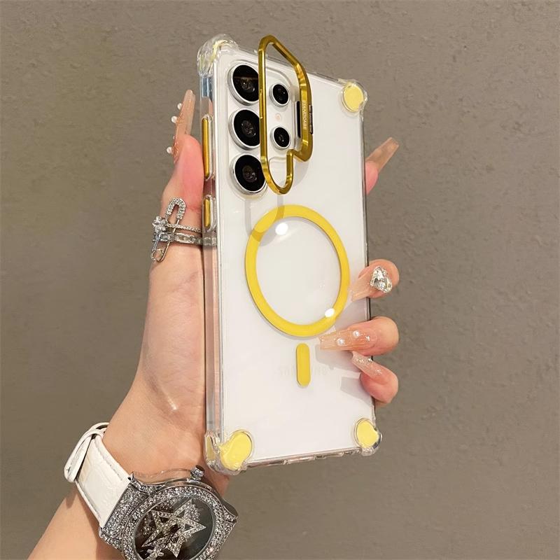 Samsung S25 Ultra Transparent Magnetic Phone Case with Anti-Drop and S23 Lens Protection