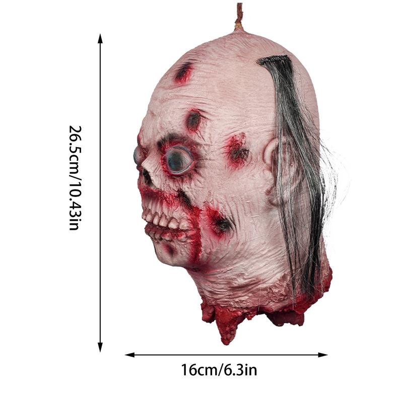 Severed Face Halloween Prop Bloody Face Latex Decoration Scary Realistic Party Props Festive Odorless Cut Face Corpse Face Prop