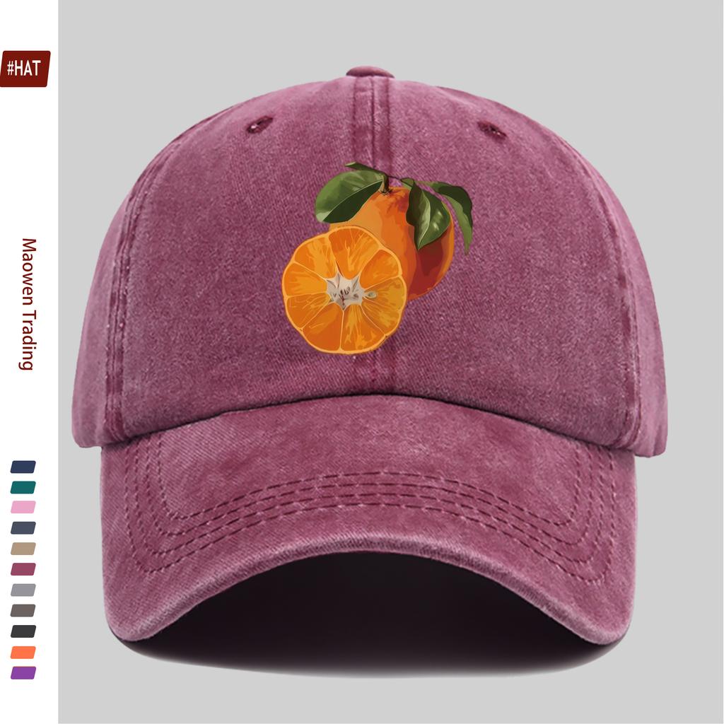 Pc stuks Citrus Print Trucker Cap voor Mannen Vrouwen Verstelbare Gesp Riem Lichtgewicht Vintage Baseballpet met Citrusvrucht