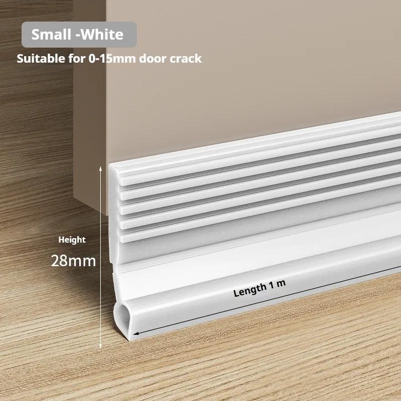 50mm Height Door Seal Strip Flexible Soft TPE Under Door Weatherstrip 1M Self-Adhesive Dustproof Windproof Stripping