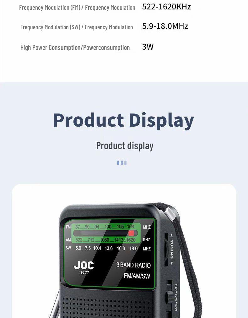 2024 Retro-Style Rechargeable Full Band Mini Radio for Seniors