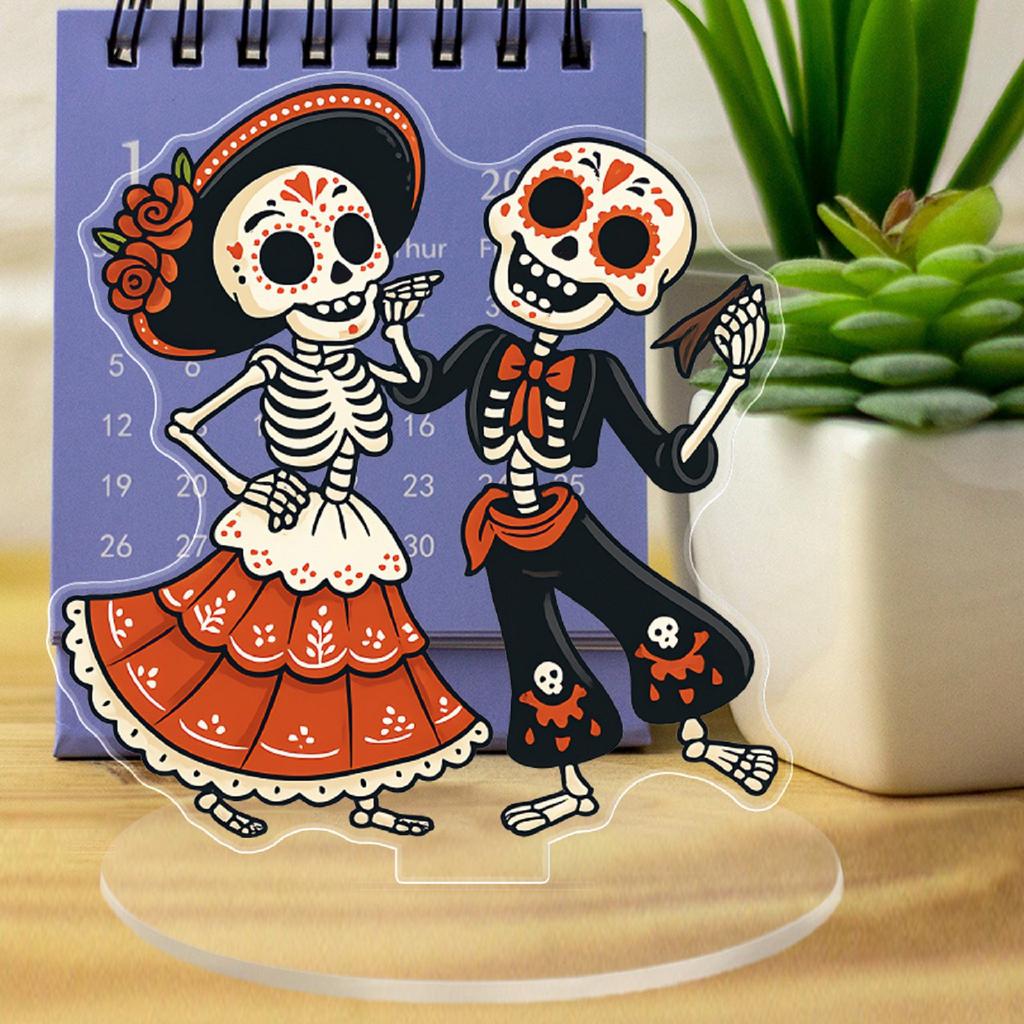 2D Cheerful Skeleton Couple Table Acrylic Ornament