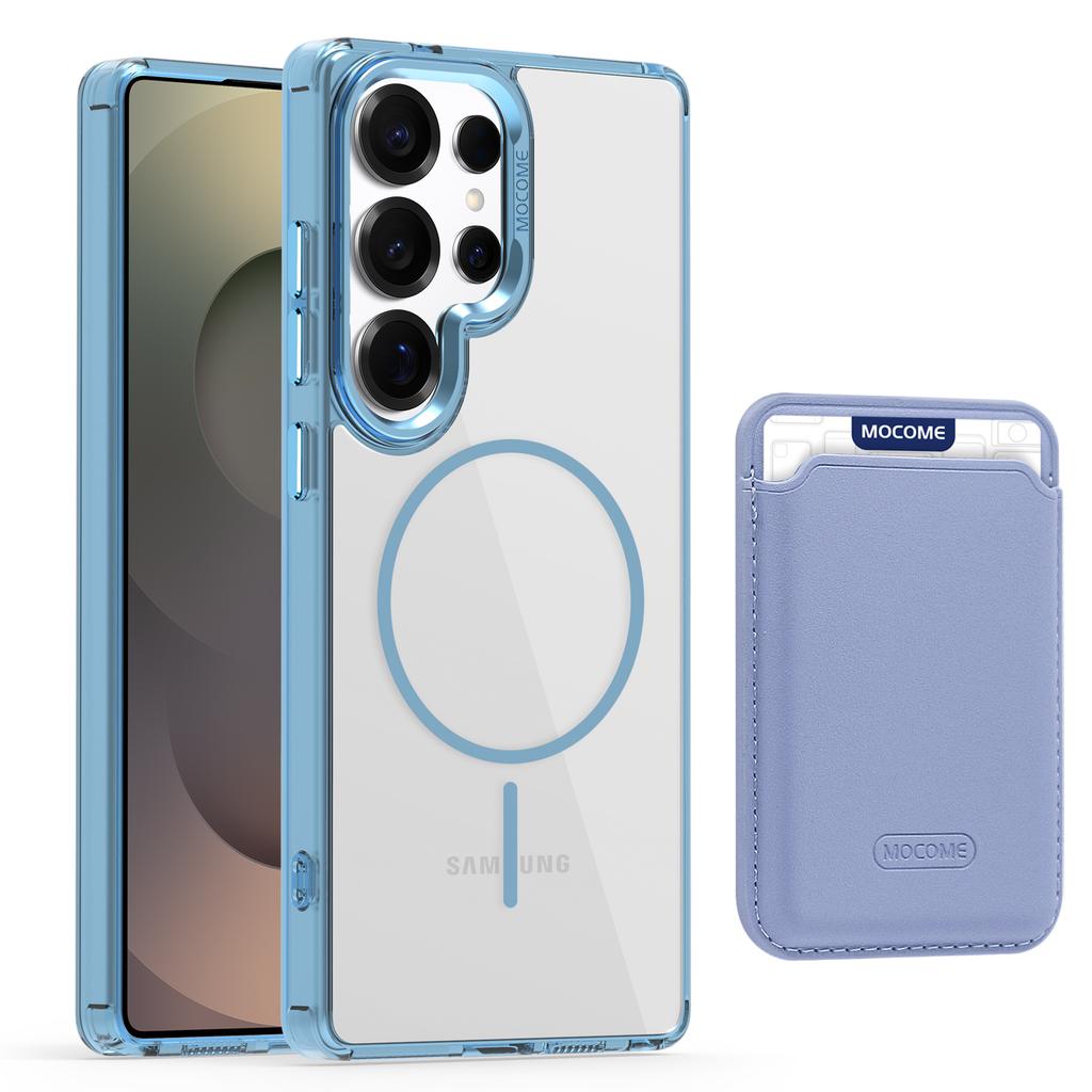 For Samsung Galaxy S25 Ultra Magnetic Case TPU + PC Phone Cover with Card Bag