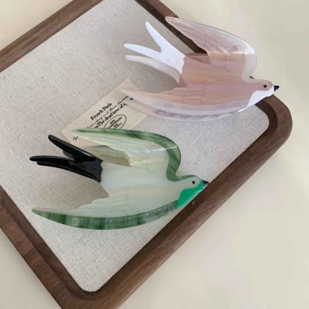 

Ins Style Bird Shark Clip Cartoon Acetate Shark Clip Stylish Swallow Hair Claw Wash Face зелений