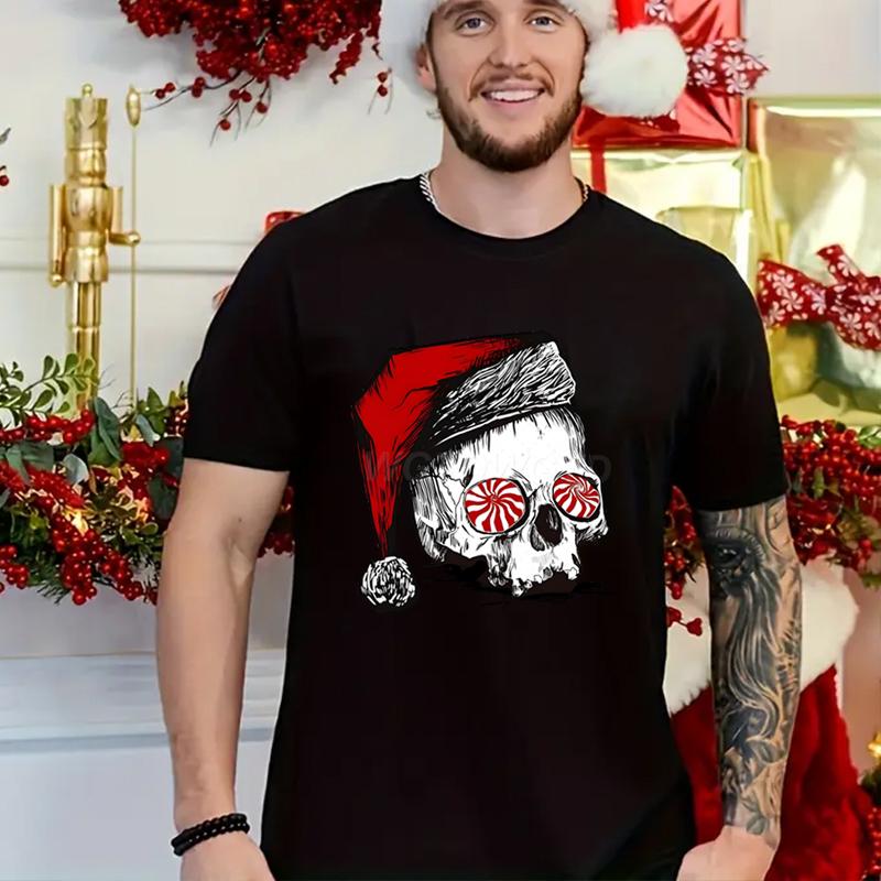 Streetwear Skeleton Christmas T Shirt Santa Skull Harajuku Fashion Shirts FeUnisexUnisex Merry Christmas Vintage T Shirts for Unisex