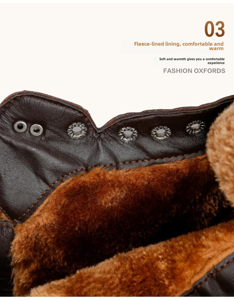 2023 Men's British Plus Velvet Leather Martin Boots - Mid-Cut, Warm, Fashionable, Trendy, Casual Cotton Footwear
