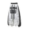 Womens Loose Wide Leg Sweatpants Distressed Double Waistband Striped Jazz Pants Casual Street Style Trousers