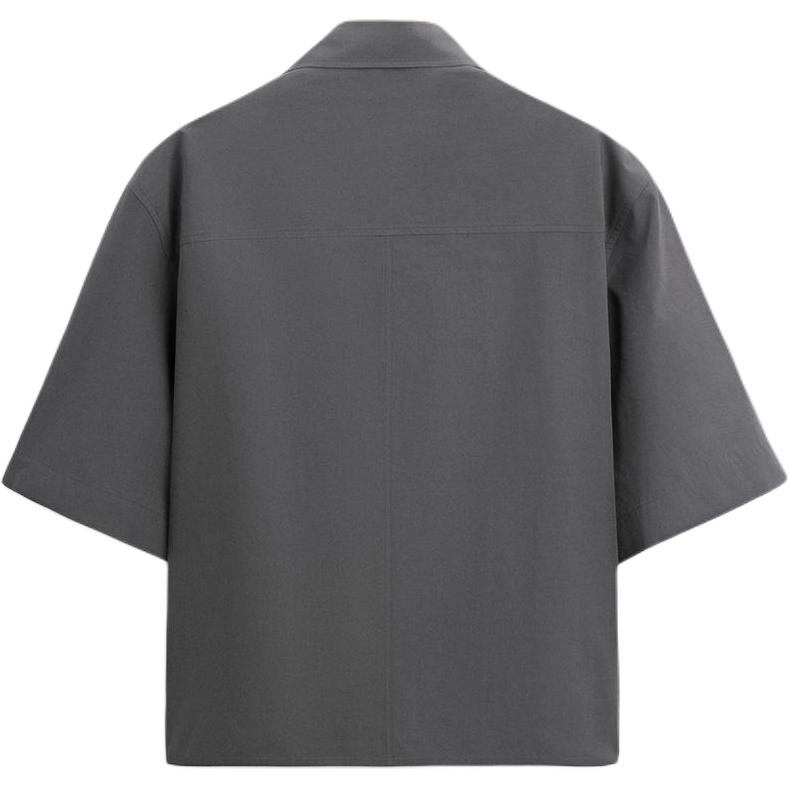 Zara Solid Color Casual Polo Shirt Men shirts Gray 3666300-802