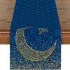 Mehrfarbiger Eid Mubarak Tischläufer 33*180cm Esstisch Dekoration Ramadan Dekoration Tischdecke Mond Schloss Blume Rechteck