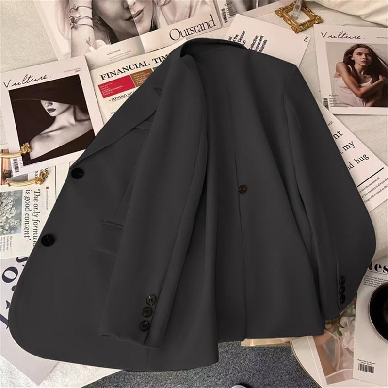 Damen Blazer Jacke Frühling Einreiher Lässig Schmale Passform Anzugmantel