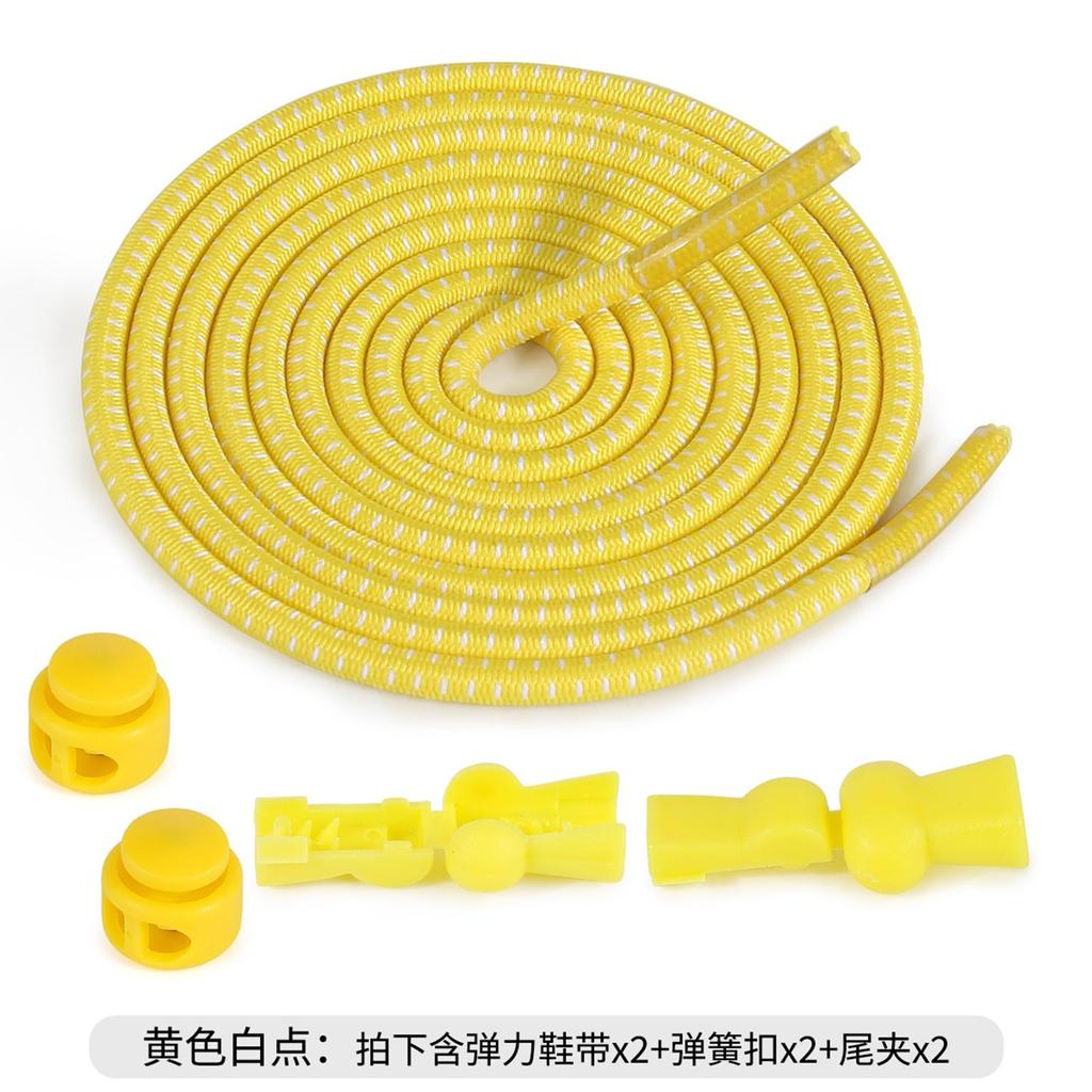 Adult Colored Elastic Band Round Spring Buckle With Elastic Free-tie Lazy Shoelaces