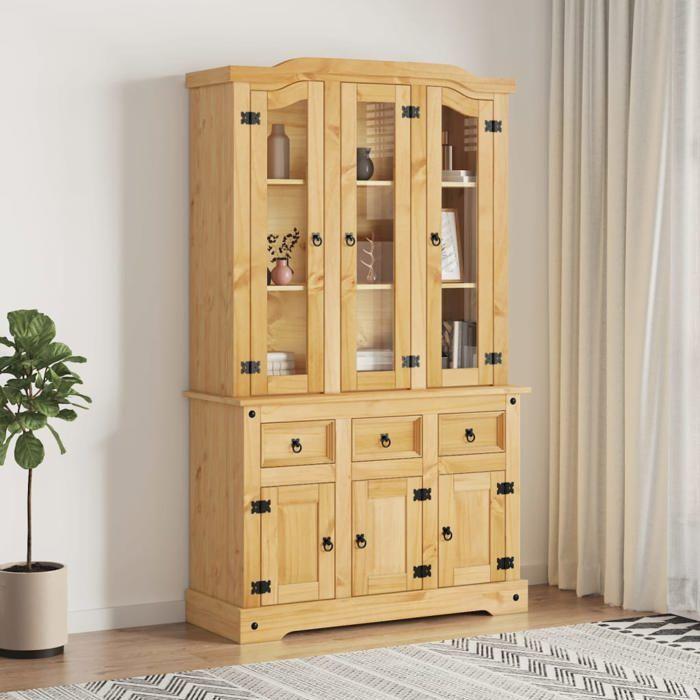 VidaXL Buffet Corona Brown 112x43x196 Cm Solid Wood Mexican Pine 355085